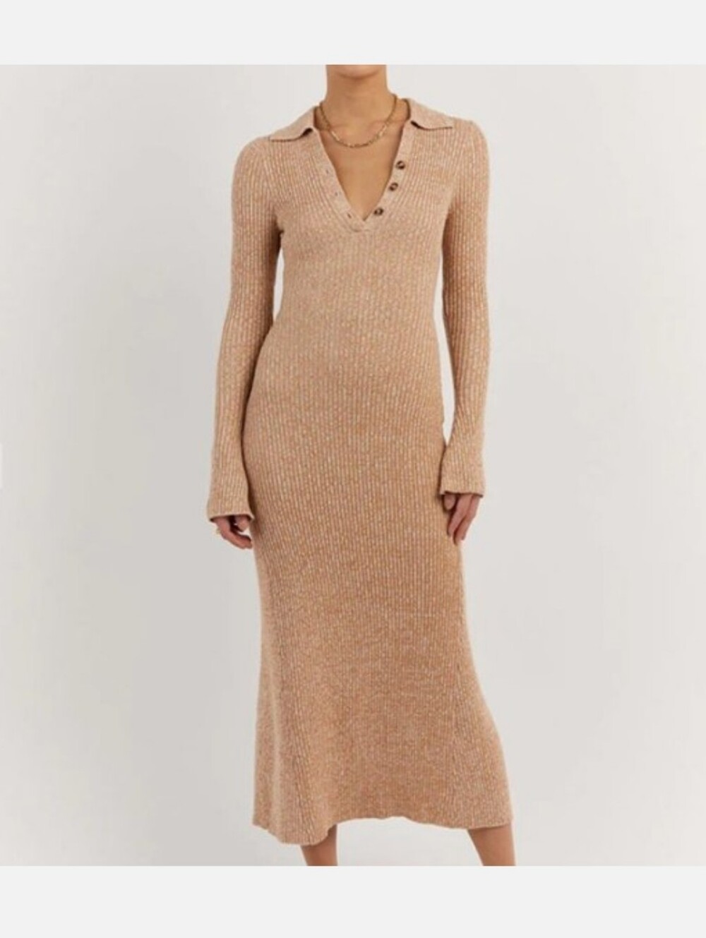 DISSH STELLA OAT MARLE COLLAR MIDI DRESS